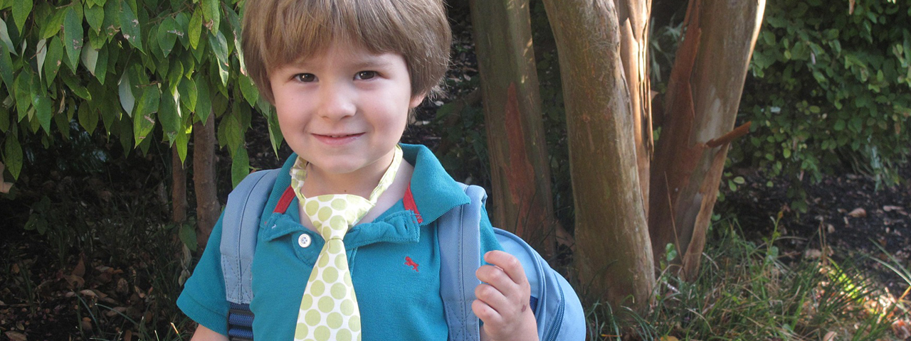 Cute Boy Tie Backpack 1280×480