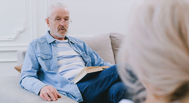 Man with Low Vision on Sofa